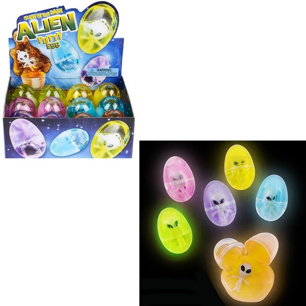 TR28497 Glow in the Dark Alien PUTTY Egg